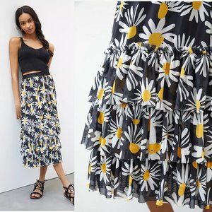 Anthropologie Eva Franco Tiered Midi Skirt